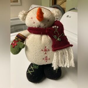 Snowman 10" Weighted Standing Plush Christmas Greeter Decor Holiday. Cute!
